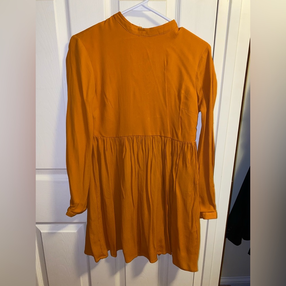 Mustard ASOS midi dress